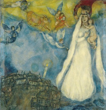 Madonna von Dorfdetail Zeitgenosse Marc Chagall Ölgemälde